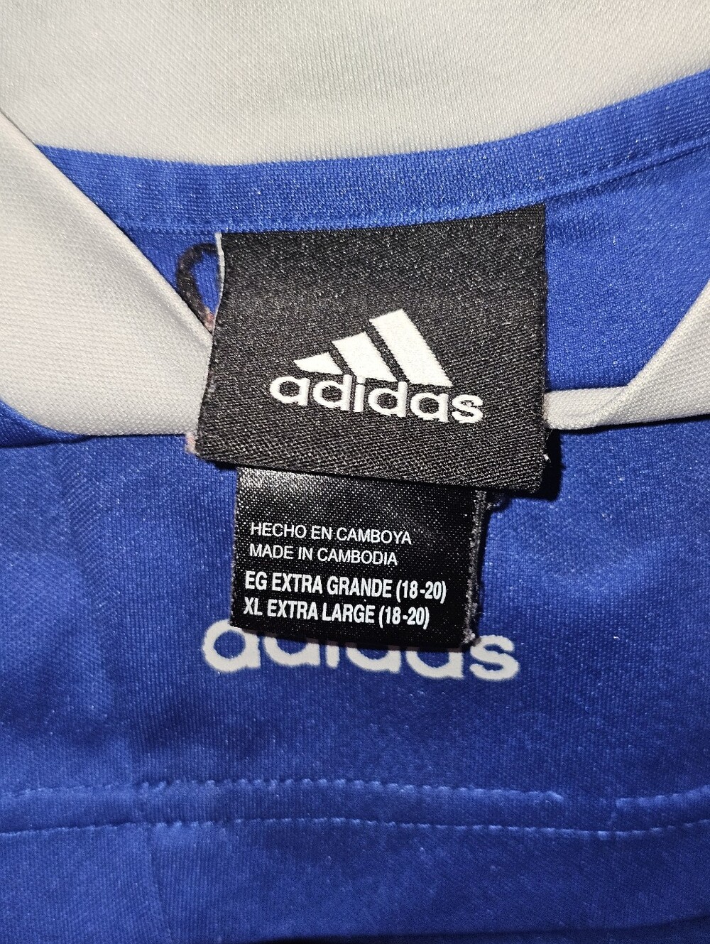 Adidas Kansas City Royals V-neck jersey in blue and white. Size Youth XL - Picture 8 of 9